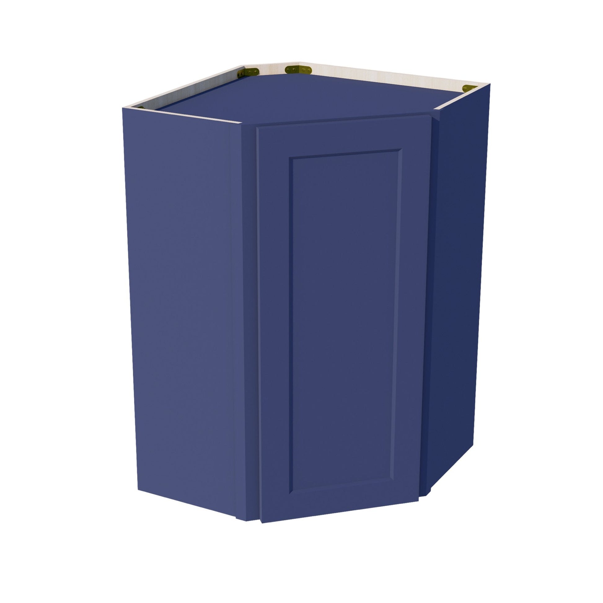 HB - WDC2436: Indigo Blue Shaker 24"W x 36"H 1 Door & 2 Shelves Diagonal Wall Corner Cabinet - NextCabinets