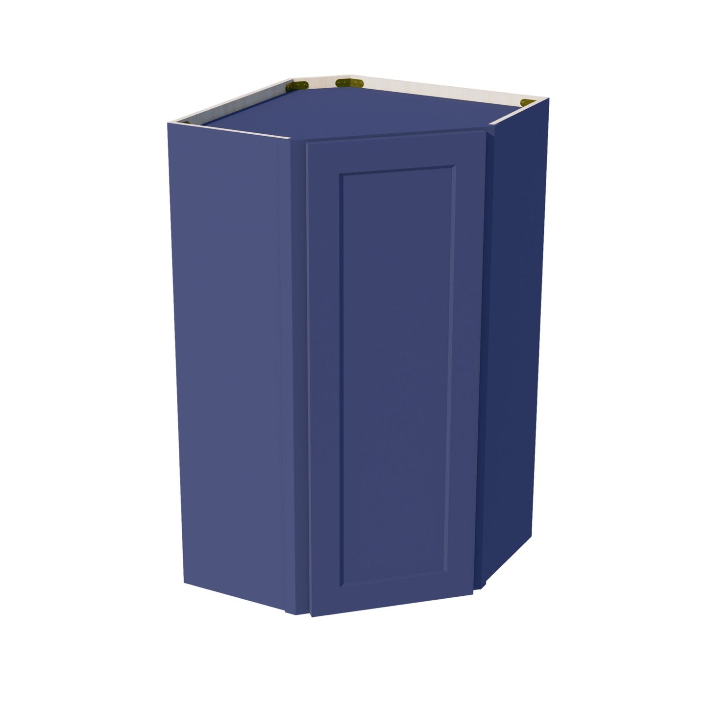 HB - WDC2442: Indigo Blue Shaker 24"W x 42"H 1 Door & 2 Shelves Diagonal Wall Corner Cabinet - NextCabinets