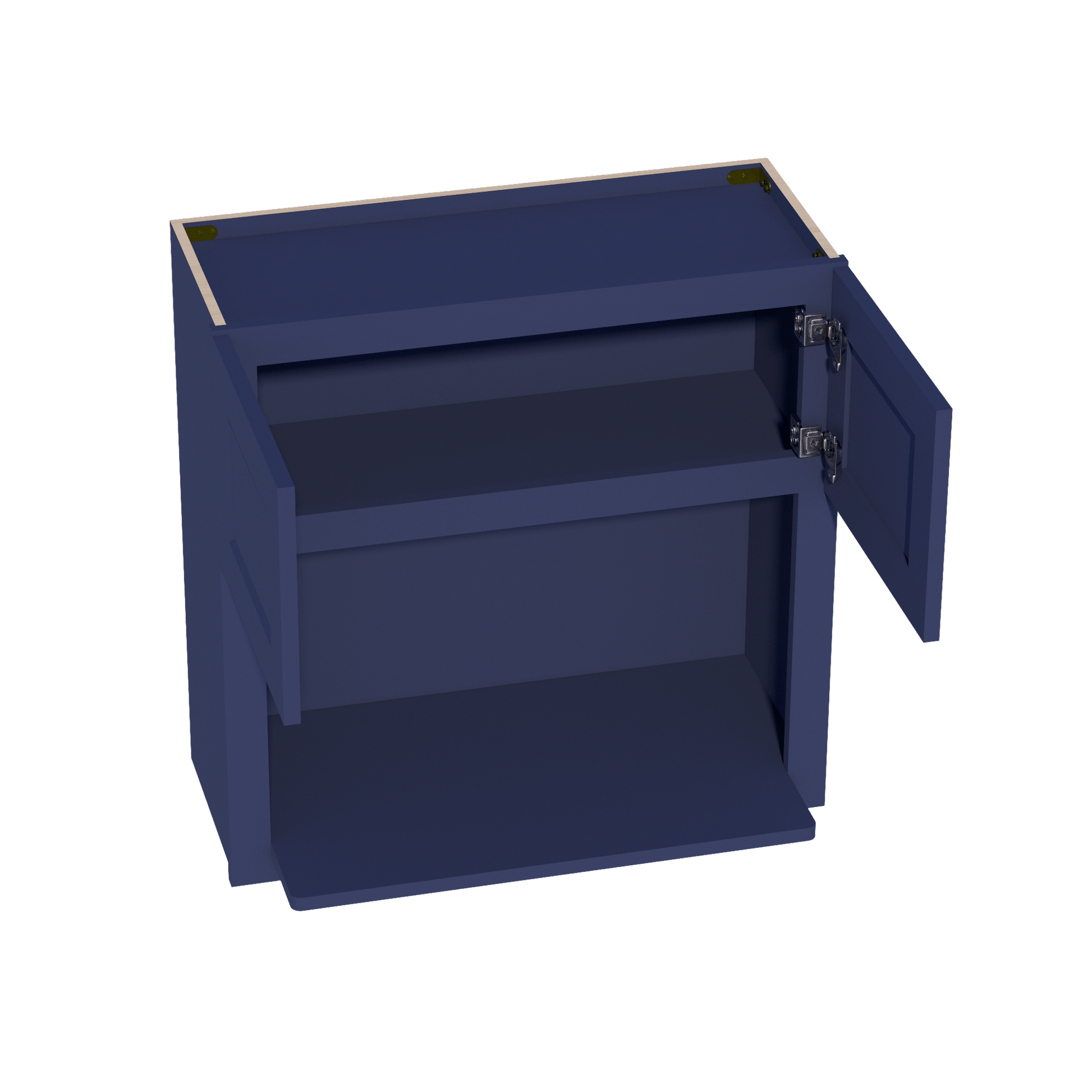 HB - WM3030: Indigo Blue Shaker 30"W x 30"H 2 Doors Wall Built - in Microwave Cabinets - NextCabinets