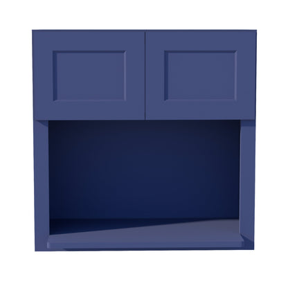 HB - WM3030: Indigo Blue Shaker 30"W x 30"H 2 Doors Wall Built - in Microwave Cabinets - NextCabinets