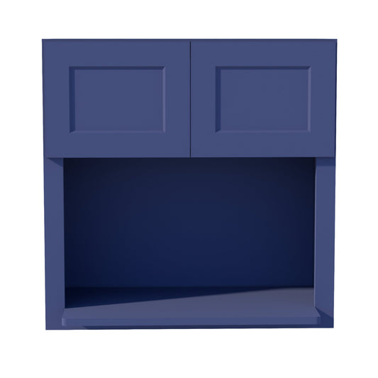 HB - WM3030: Indigo Blue Shaker 30"W x 30"H 2 Doors Wall Built - in Microwave Cabinets - NextCabinets
