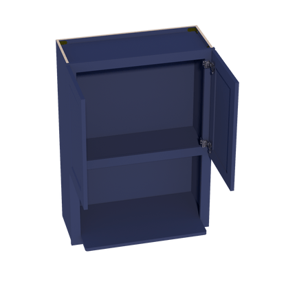 HB - WM3042: Indigo Blue Shaker 30"W x 42"H 2 Door & 1 Shelf Wall Built - in Microwave Cabinets - NextCabinets