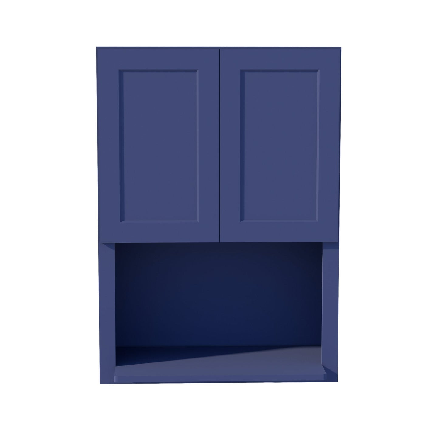 HB - WM3042: Indigo Blue Shaker 30"W x 42"H 2 Door & 1 Shelf Wall Built - in Microwave Cabinets - NextCabinets