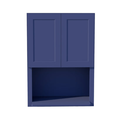 HB - WM3042: Indigo Blue Shaker 30"W x 42"H 2 Door & 1 Shelf Wall Built - in Microwave Cabinets - NextCabinets