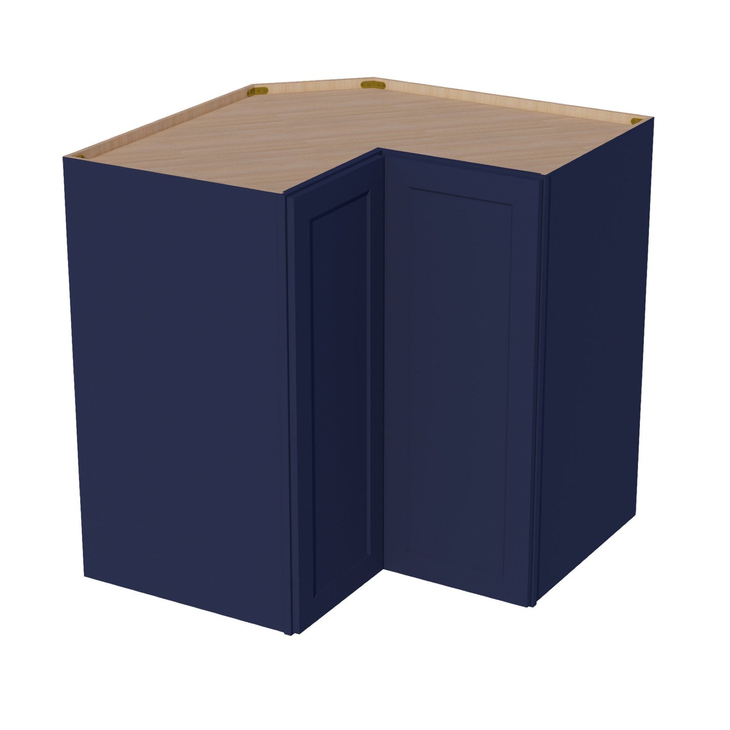 HB - WPC2442: Indigo Blue Shaker 24"W x 42"H 1 Door & 3 Shelves Pie Cut Wall Corner Cabinet - NextCabinets