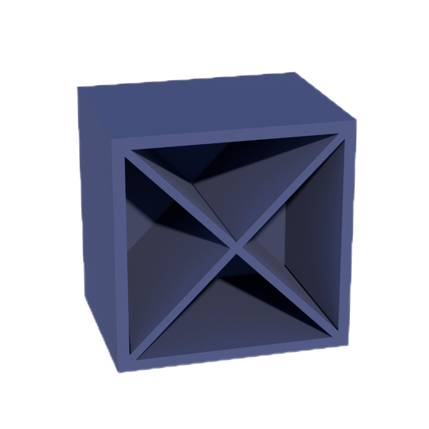 HB - WR1515: Indigo Blue Shaker 15"W x 15"H x 12"D Wall Wine Rack Incl. Shelf - NextCabinets