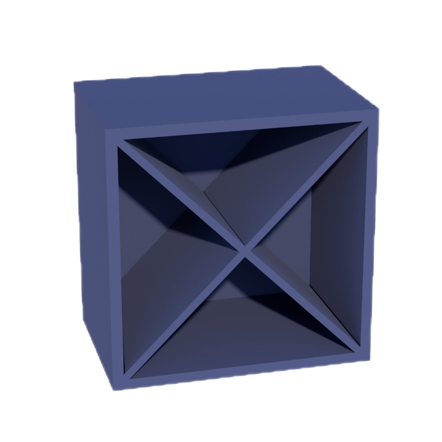 HB - WR1818: Indigo Blue Shaker 18"W x 18"H x 12"D Wall Wine Rack Incl. Shelf - NextCabinets