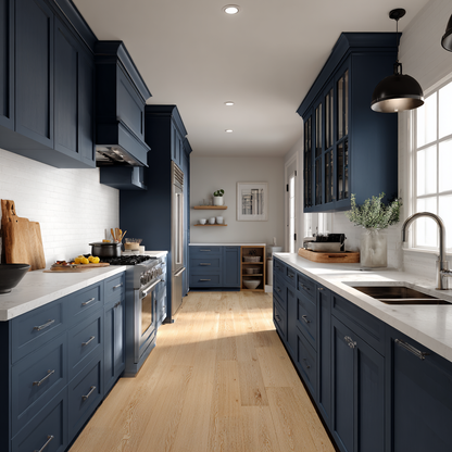 Navy Blue Vanity Sink Base Cabinet - 33"W