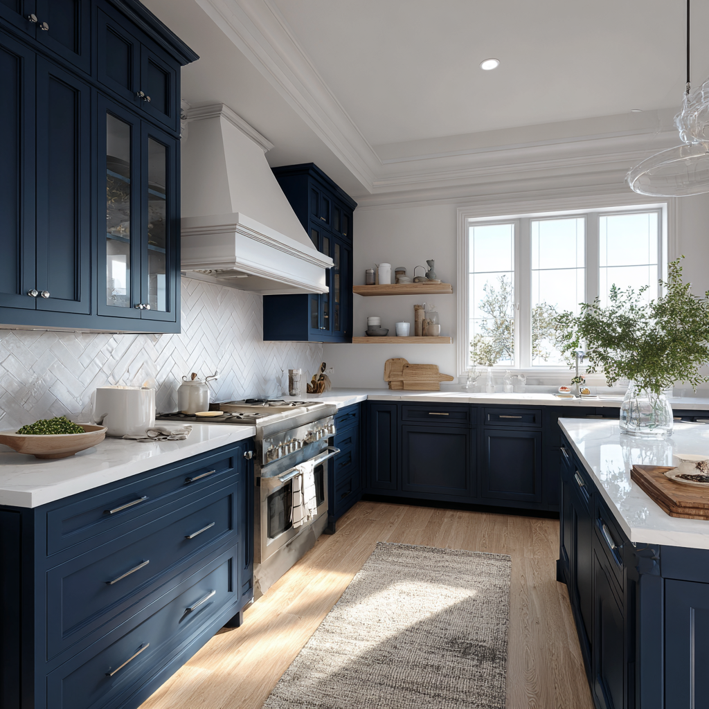 Navy Blue Shaker 10x10 RTA Cabinets