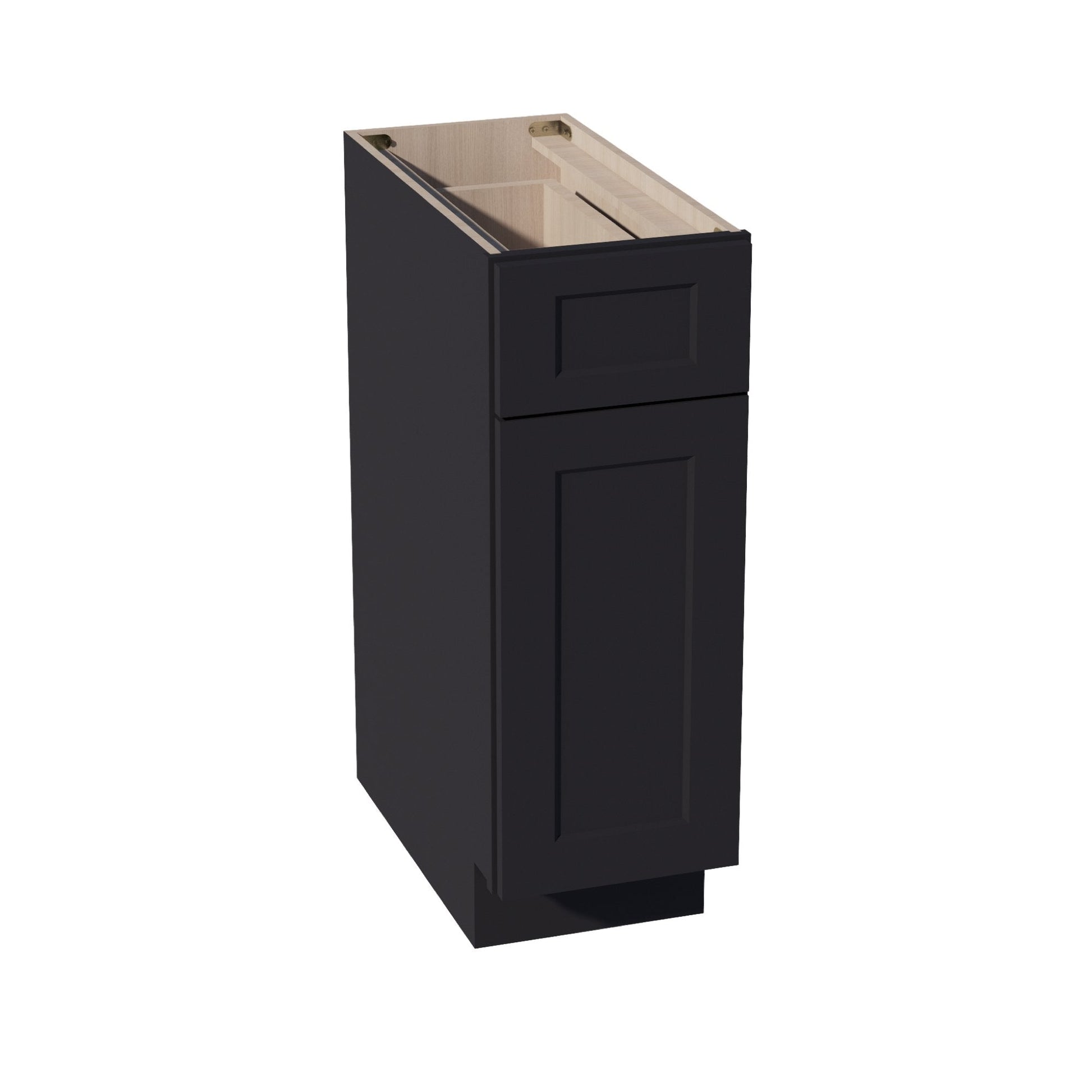HE - B12: Ebony Black Shaker 12" 1 Drawer 1 Door Standard Base Cabinet - NextCabinets