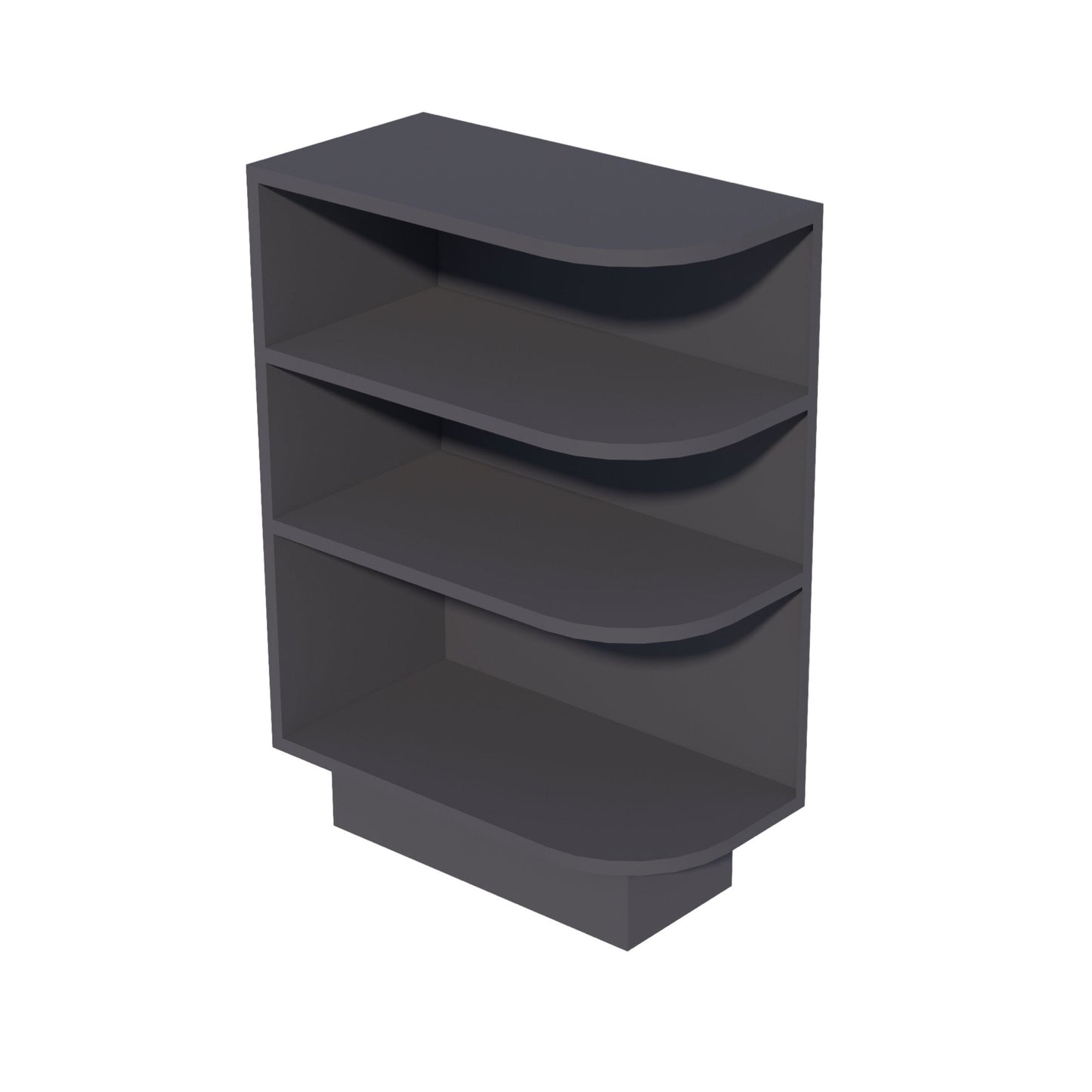 HE - BES12L: Ebony Black Shaker 12" 4 Shelves End Shelf Corner Base Cabinets (Left Open) - NextCabinets