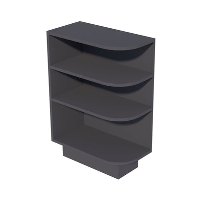 HE - BES12L: Ebony Black Shaker 12" 4 Shelves End Shelf Corner Base Cabinets (Left Open) - NextCabinets