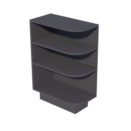 HE - BES12L: Ebony Black Shaker 12" 4 Shelves End Shelf Corner Base Cabinets (Left Open) - NextCabinets