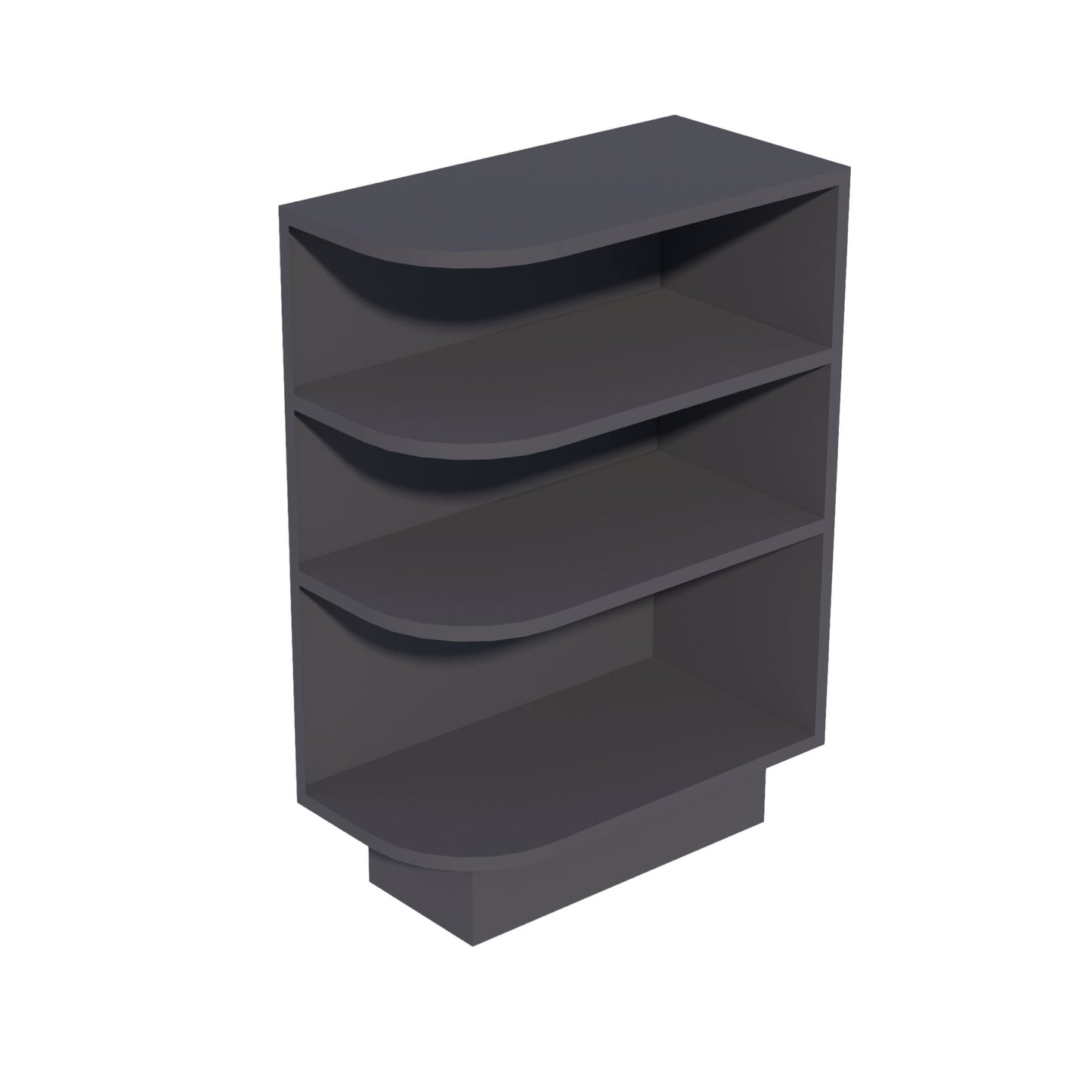 HE - BES12R: Ebony Black Shaker 12" 4 Shelves End Shelf Corner Base Cabinets (Right Open) - NextCabinets
