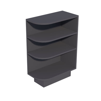 HE - BES12R: Ebony Black Shaker 12" 4 Shelves End Shelf Corner Base Cabinets (Right Open) - NextCabinets