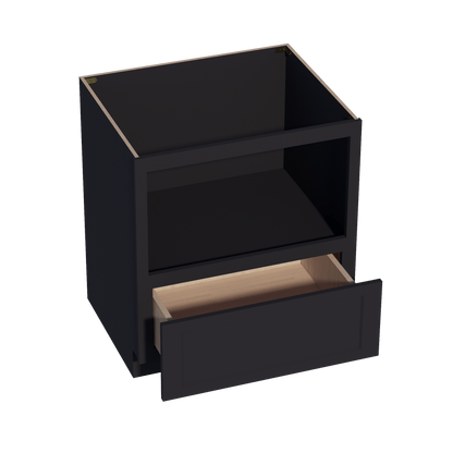 HE - BMC30: Ebony Black Shaker 30" 1 Drawer Base Built - in Microwave Cabinets - NextCabinets