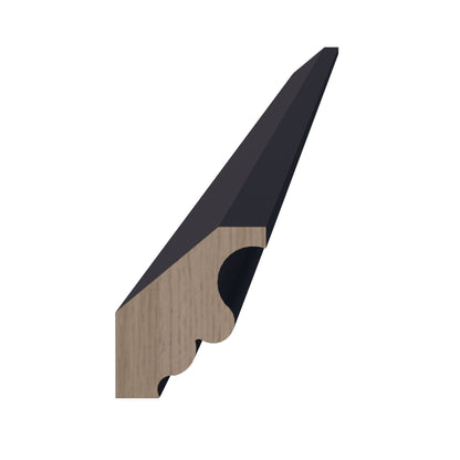 HE - CM2: Ebony Black Shaker 96"W x 2"H x 2 - 1/2"D Crown Molding - NextCabinets