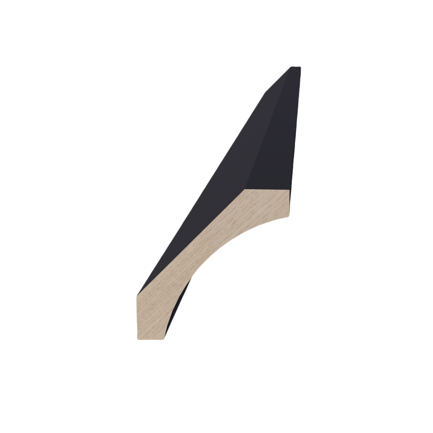 HE - CM4: Ebony Black Shaker 96"W x 2 - 1/2"H x 2 - 1/2"D Crown Molding - NextCabinets