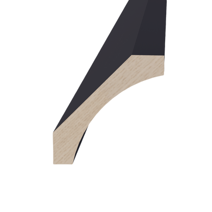 HE - CM4: Ebony Black Shaker 96"W x 2 - 1/2"H x 2 - 1/2"D Crown Molding - NextCabinets