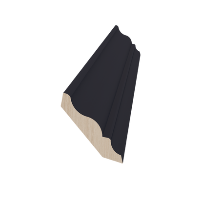 HE - CM6: Ebony Black Shaker 96"W x 3 - 1/2"H x 2 - 1/2"D Crown Molding - NextCabinets