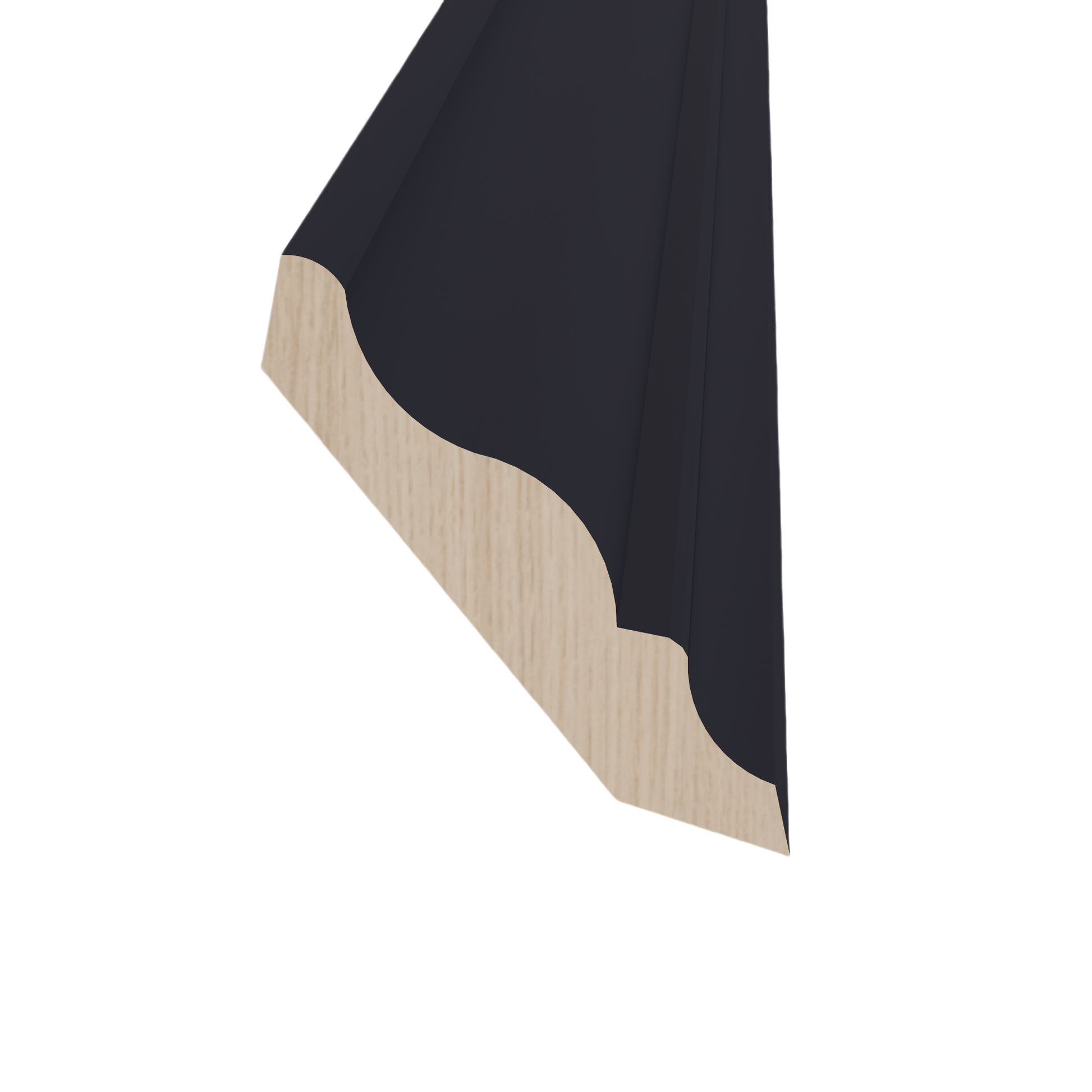 HE - CM6: Ebony Black Shaker 96"W x 3 - 1/2"H x 2 - 1/2"D Crown Molding - NextCabinets