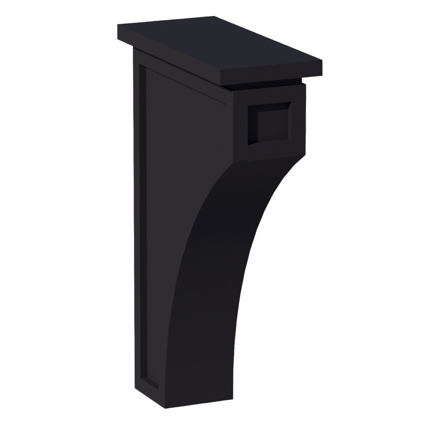 HE - CMCB: Ebony Black Shaker 3 - 1/2"W x 12 - 1/4"H x 08"D Extra Large Corbel - NextCabinets