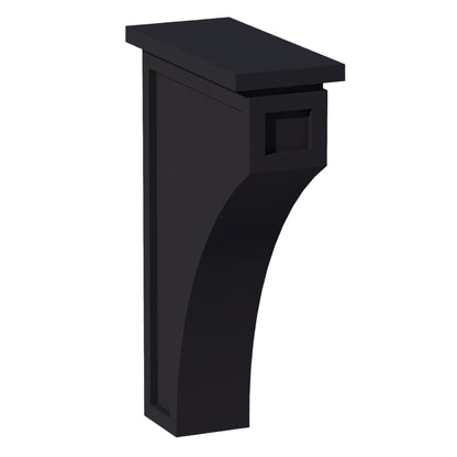 HE - CMCB: Ebony Black Shaker 3 - 1/2"W x 12 - 1/4"H x 08"D Extra Large Corbel - NextCabinets