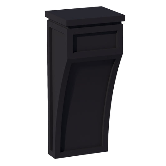 HE - CML: Ebony Black Shaker 5 - 1/4"W x 12 - 1/2"H x 4 - 1/2"D Large Corbel - NextCabinets