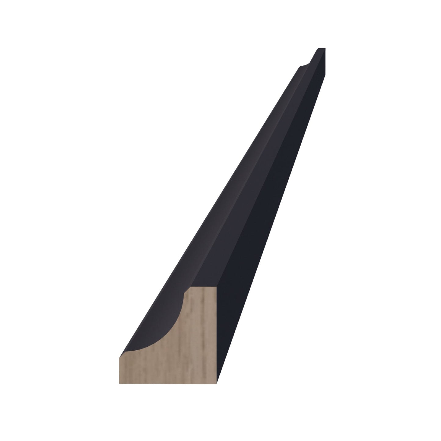 HE - ICM8: Ebony Black Shaker 96"W x 3/4"H x 3/4"D Inside Corner Molding - NextCabinets