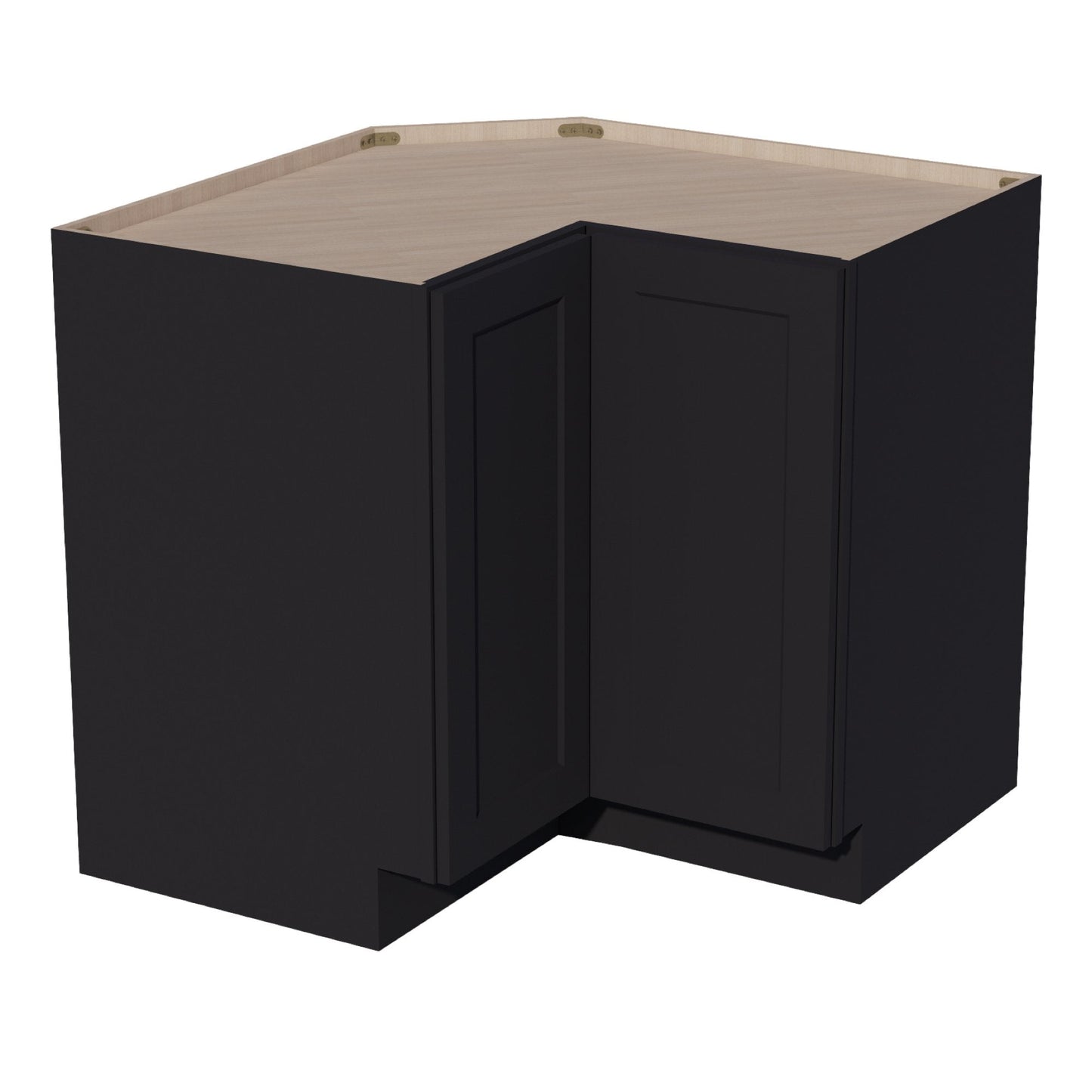 HE - LSB33: Ebony Black Shaker 33" 2 Doors Lazy Susan Corner Base Cabinet - NextCabinets