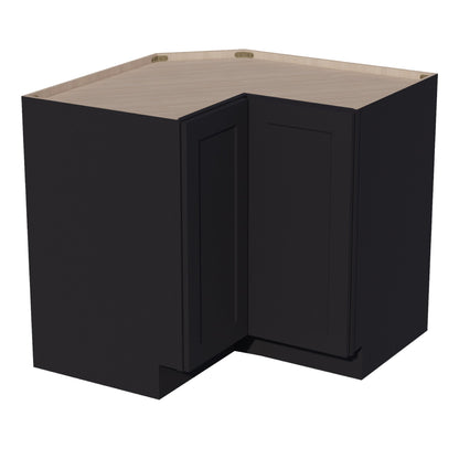 HE - LSB33: Ebony Black Shaker 33" 2 Doors Lazy Susan Corner Base Cabinet - NextCabinets