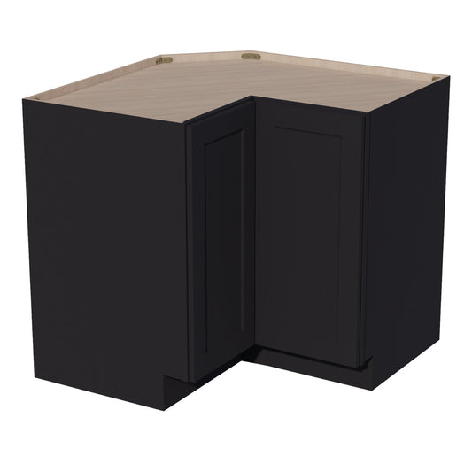 HE - LSB33: Ebony Black Shaker 33" 2 Doors Lazy Susan Corner Base Cabinet - NextCabinets