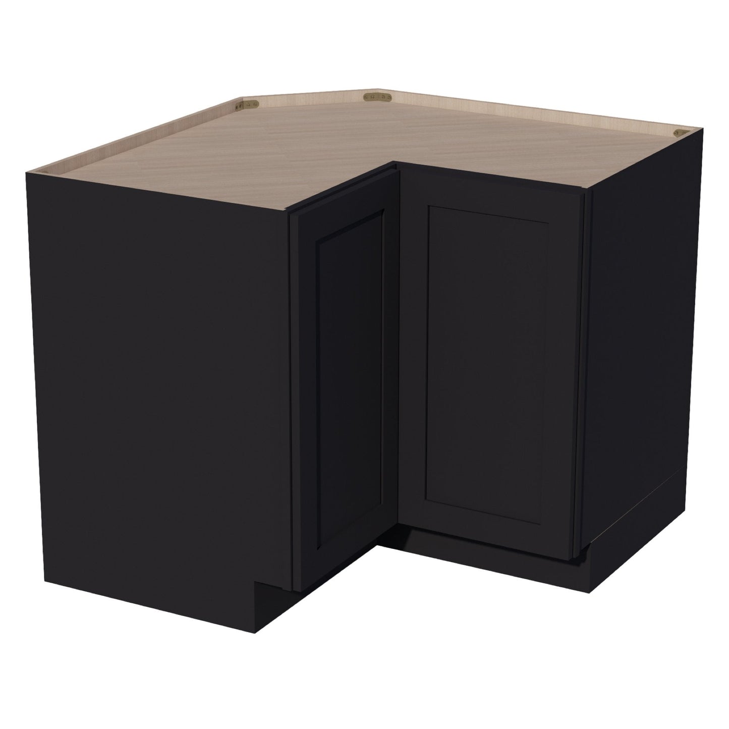 HE - LSB36: Ebony Black Shaker 36" 2 Doors Lazy Susan Corner Base Cabinet - NextCabinets