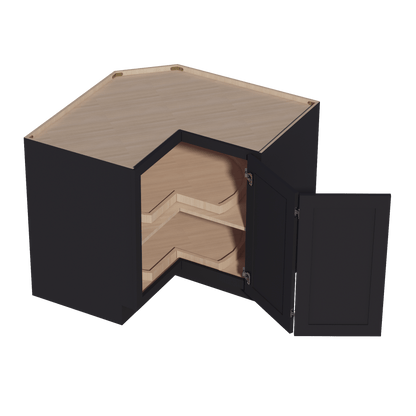 HE - LSB36: Ebony Black Shaker 36" 2 Doors Lazy Susan Corner Base Cabinet - NextCabinets