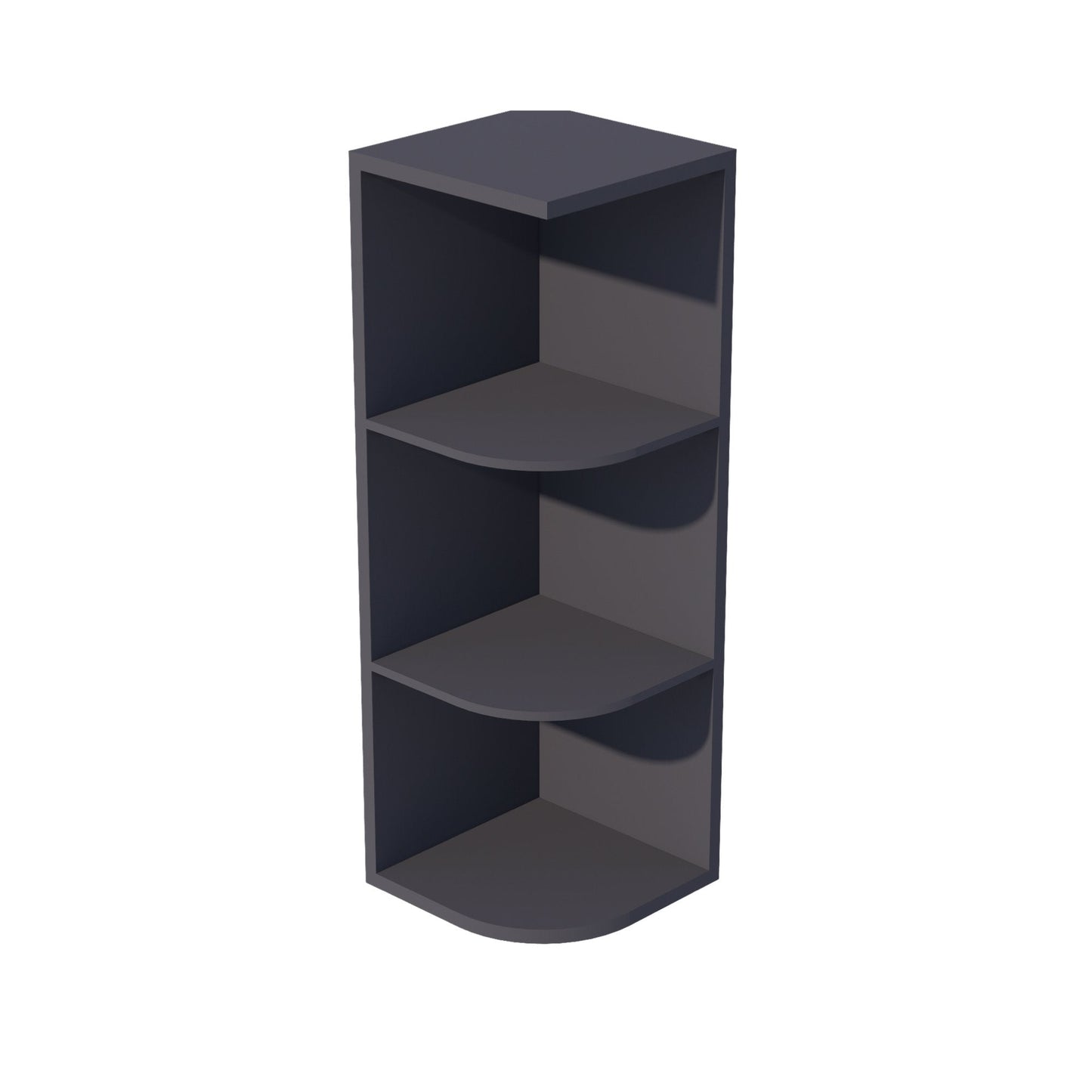 HE - OE1236: Ebony Black Shaker 12"W x 36"H 4 Shelves Wall End Shelf Cabinet - NextCabinets