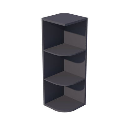 HE - OE1236: Ebony Black Shaker 12"W x 36"H 4 Shelves Wall End Shelf Cabinet - NextCabinets