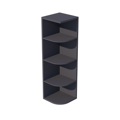 HE - OE1242: Ebony Black Shaker 12"W x 42"H 4 Shelves Wall End Shelf Cabinet - NextCabinets