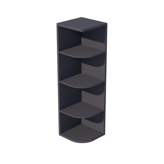HE - OE1242: Ebony Black Shaker 12"W x 42"H 4 Shelves Wall End Shelf Cabinet - NextCabinets