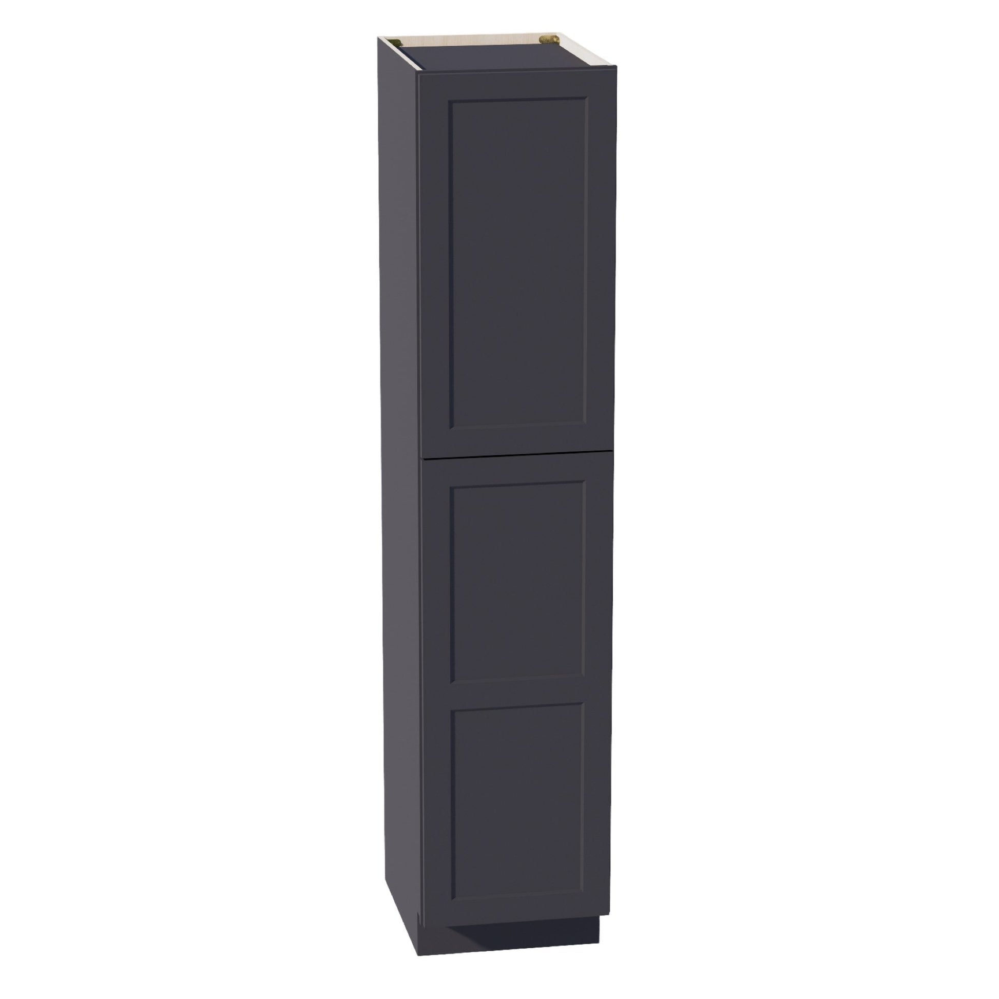 HE - TP1884: Ebony Black Shaker 18"W x 84"H x 24"D 2 Doors & 5 Shelves Tall Shelf Pantry Cabinets - NextCabinets