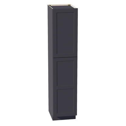 HE - TP1884: Ebony Black Shaker 18"W x 84"H x 24"D 2 Doors & 5 Shelves Tall Shelf Pantry Cabinets - NextCabinets