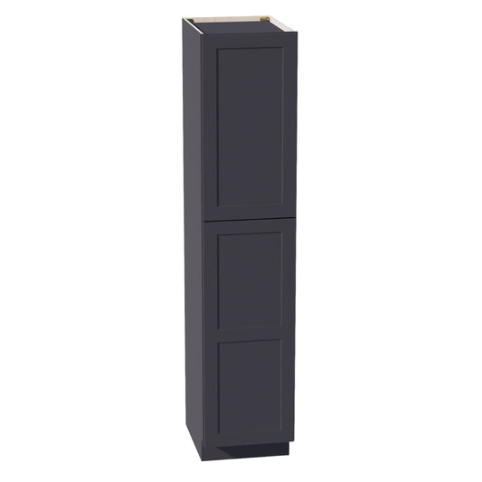 HE - TP1884: Ebony Black Shaker 18"W x 84"H x 24"D 2 Doors & 5 Shelves Tall Shelf Pantry Cabinets - NextCabinets