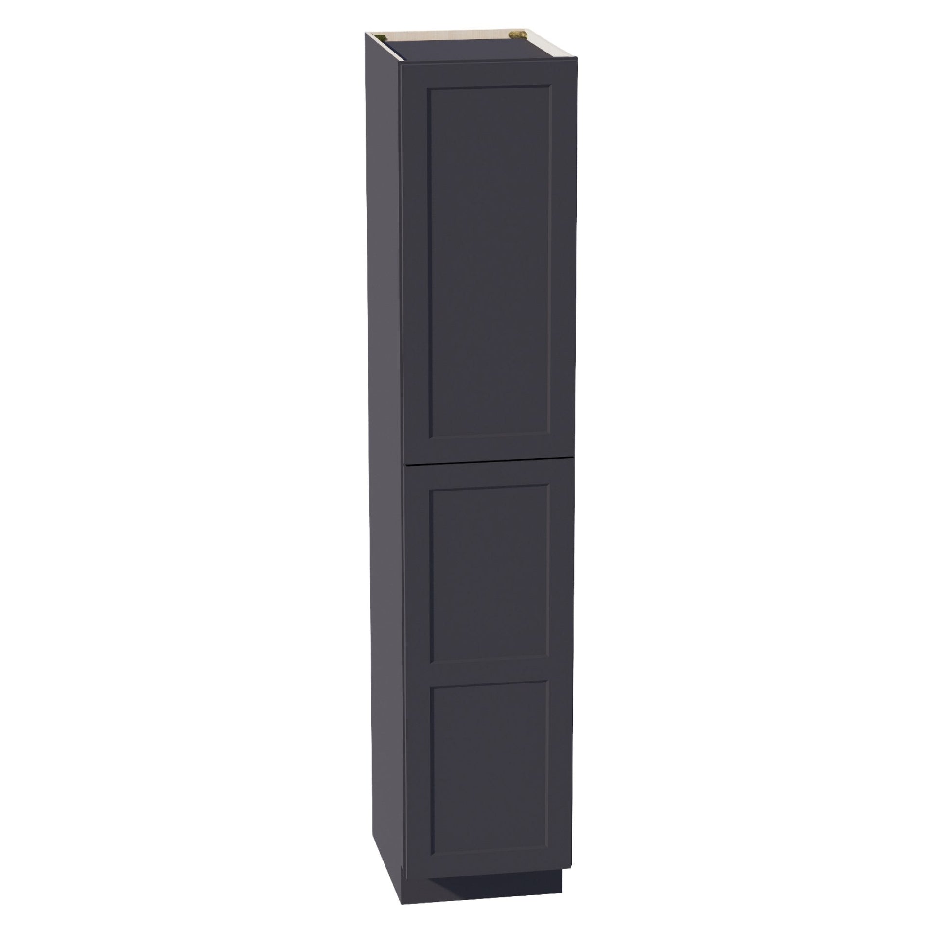 HE - TP1890: Ebony Black Shaker 18"W x 90"H x 24"D 2 Doors & 5 Shelves Tall Shelf Pantry Cabinets - NextCabinets