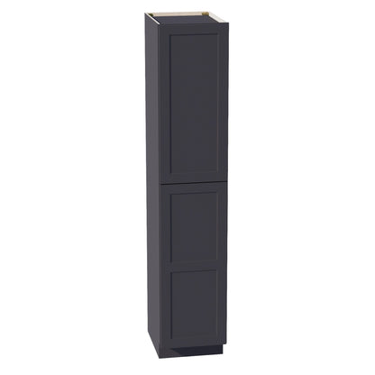 HE - TP1890: Ebony Black Shaker 18"W x 90"H x 24"D 2 Doors & 5 Shelves Tall Shelf Pantry Cabinets - NextCabinets