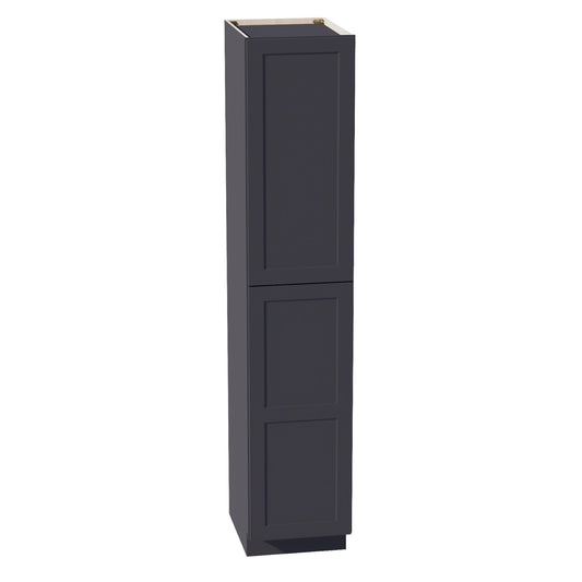 HE - TP1890: Ebony Black Shaker 18"W x 90"H x 24"D 2 Doors & 5 Shelves Tall Shelf Pantry Cabinets - NextCabinets