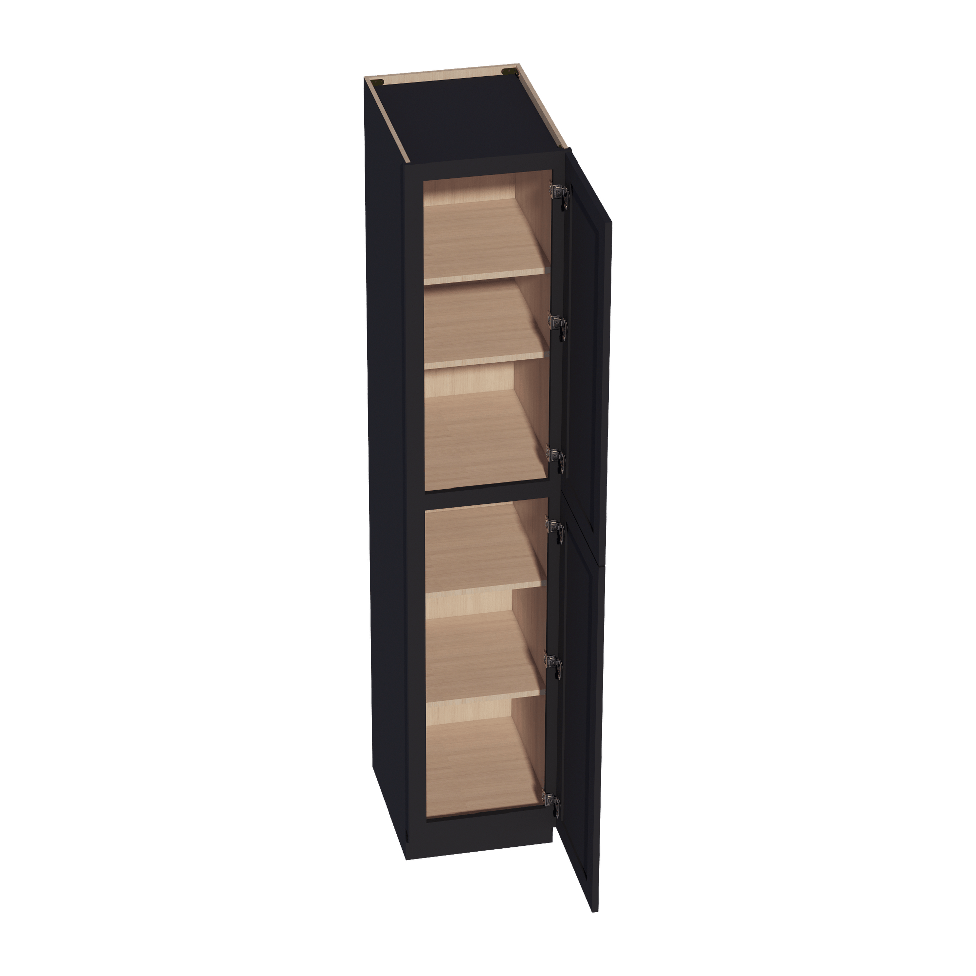 HE - TP1890: Ebony Black Shaker 18"W x 90"H x 24"D 2 Doors & 5 Shelves Tall Shelf Pantry Cabinets - NextCabinets