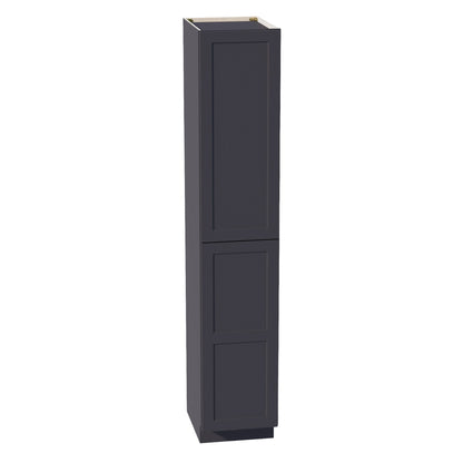 HE - TP1896: Ebony Black Shaker 18"W x 96"H x 24"D 2 Doors & 6 Shelves Tall Shelf Pantry Cabinets - NextCabinets