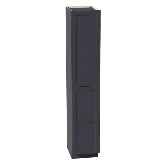 HE - TP1896: Ebony Black Shaker 18"W x 96"H x 24"D 2 Doors & 6 Shelves Tall Shelf Pantry Cabinets - NextCabinets