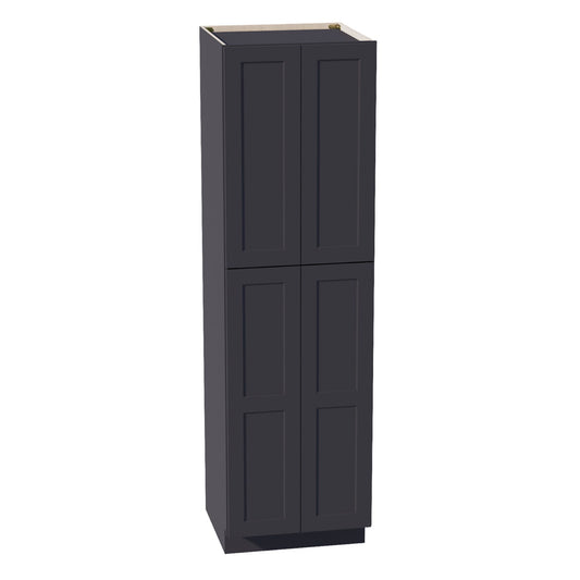 HE - TP2484: Ebony Black Shaker 24"W x 84"H x 24"D 5 Door & 5 Shelves Tall Shelf Pantry Cabinets - NextCabinets