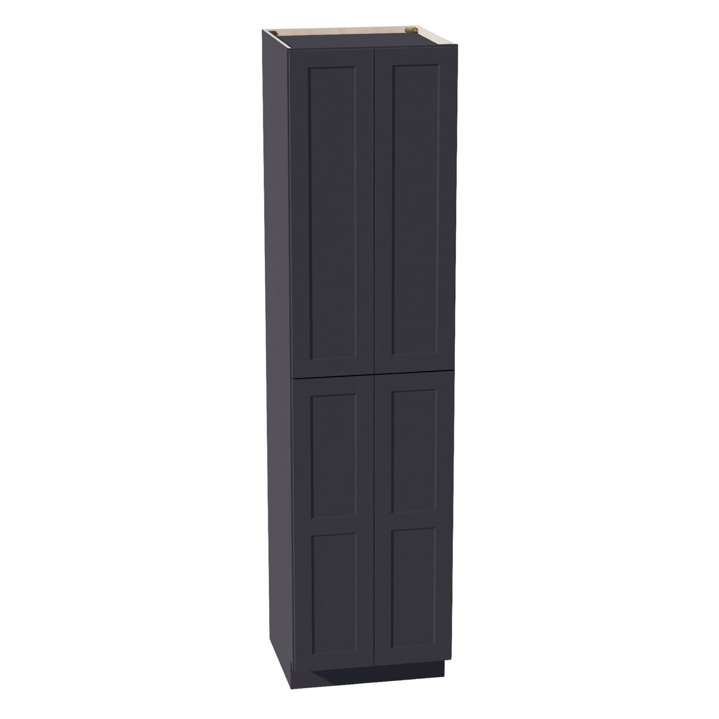 HE - TP2496: Ebony Black Shaker 24"W x 96"H x 24"D 4 Door & 6 Shelves Tall Shelf Pantry Cabinets - NextCabinets