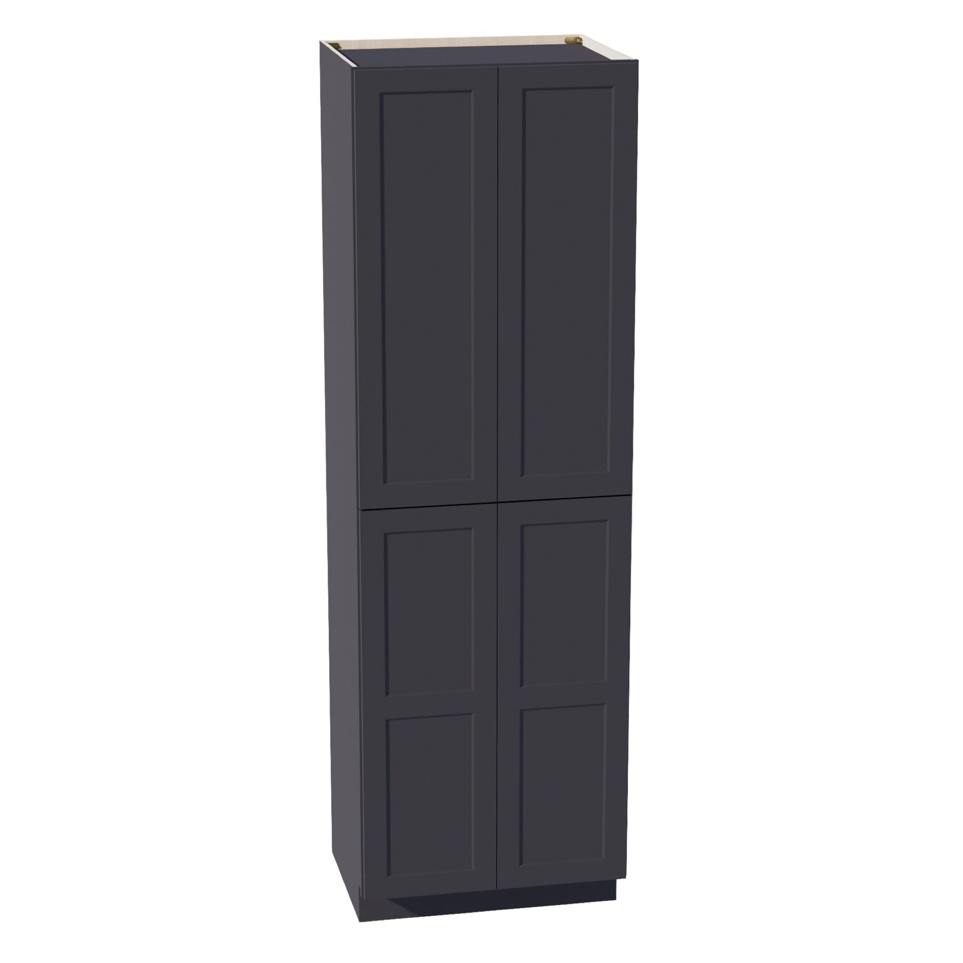 HE - TP3096: Ebony Black Shaker 30"W x 96"H x 24"D 2 Doors & 6 Shelves Tall Shelf Pantry Cabinets - NextCabinets